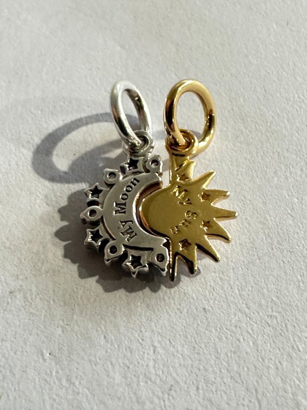 NEW Authentic Pandora Silver Charm Splittable Sun & Moon Dangle Charm #763585C01 - Picture 4 of 6